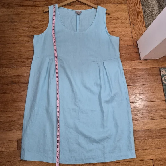 J. Jill NWOT 100% Linen Sleeveless Dress Turquoise Size Large - Picture 7 of 7